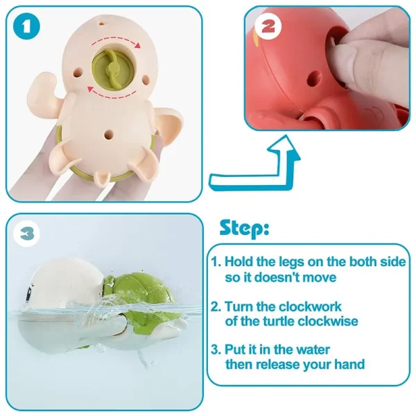 Brinquedos de banho para bebês - Tartaruga / Baleia / Sapo / Carangueijo / Pato / Pinguim - Image 6