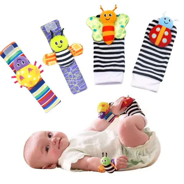 Meias e pulseiras de pelúcia para bebês até 24 meses - 4 peças - Image 8
