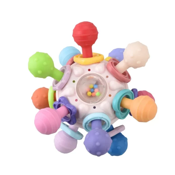 Brinquedos sensoriais para bebês 0-12 meses - Bola / Chocalho / Mordedor de silicone - Image 7
